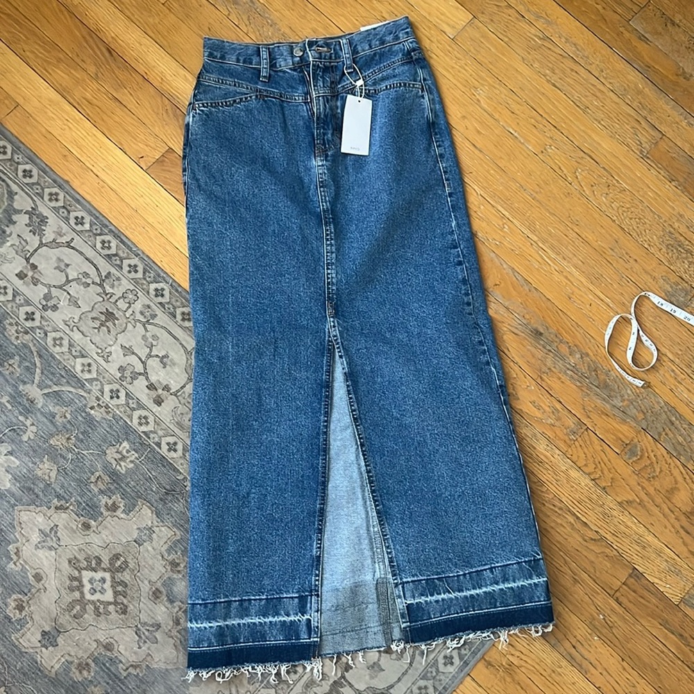 NWT mango denim maxi skirt with slit